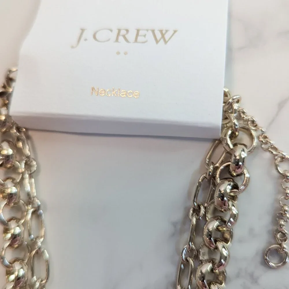 J.Crew Factory Gold Mixed Chain Pendant Layering Necklace